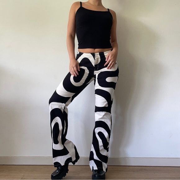 Motel Rocks Pants & Jumpsuits Nwt Motel Rocks Black And White